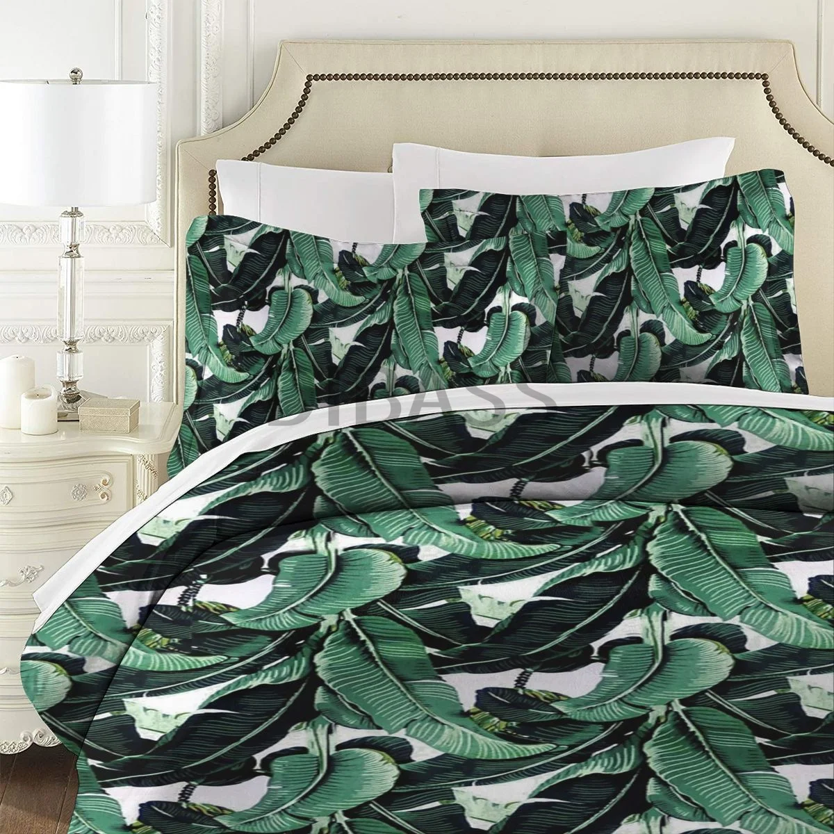 Комплект постельного белья с 2 наволочками из банановых листьев мягкой
