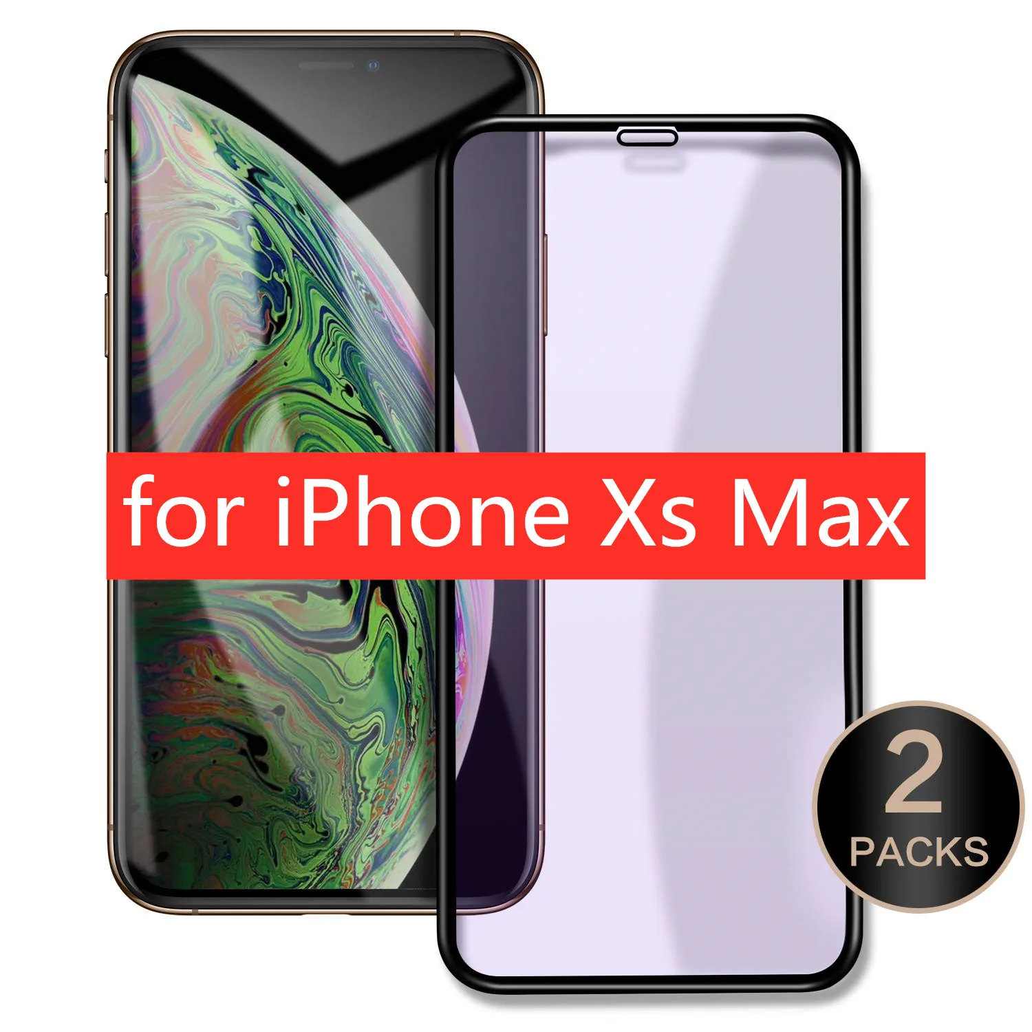 [2 шт] протектор экрана из закаленного стекла для iPhone Xs Max XR 8 8 Plus анти-синий луч 3D изогнутая поверхность стеклянная пленка 3D Touch - Цвет: iXSMax