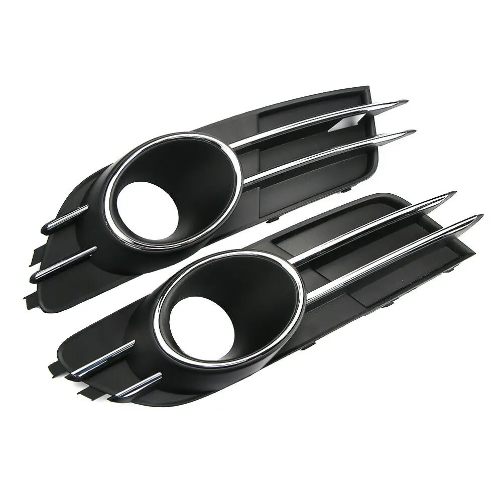 Черный правая/левая передняя бампер туман светильник решетка для 2011 2015 Audi A6 C7