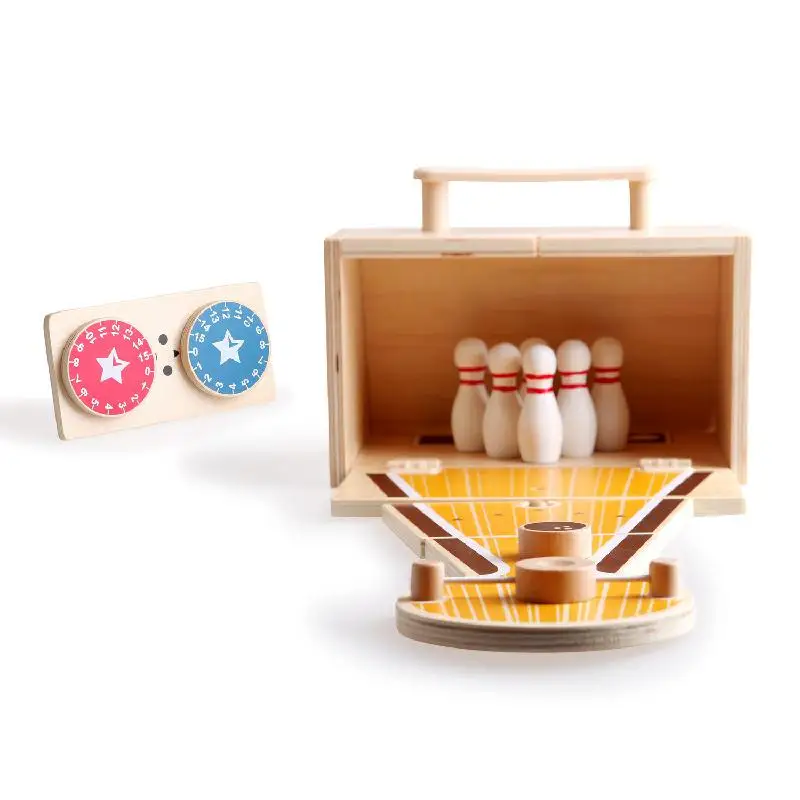 Деревянная игра для боулинга мини костюм взрослых и детей интерактивная