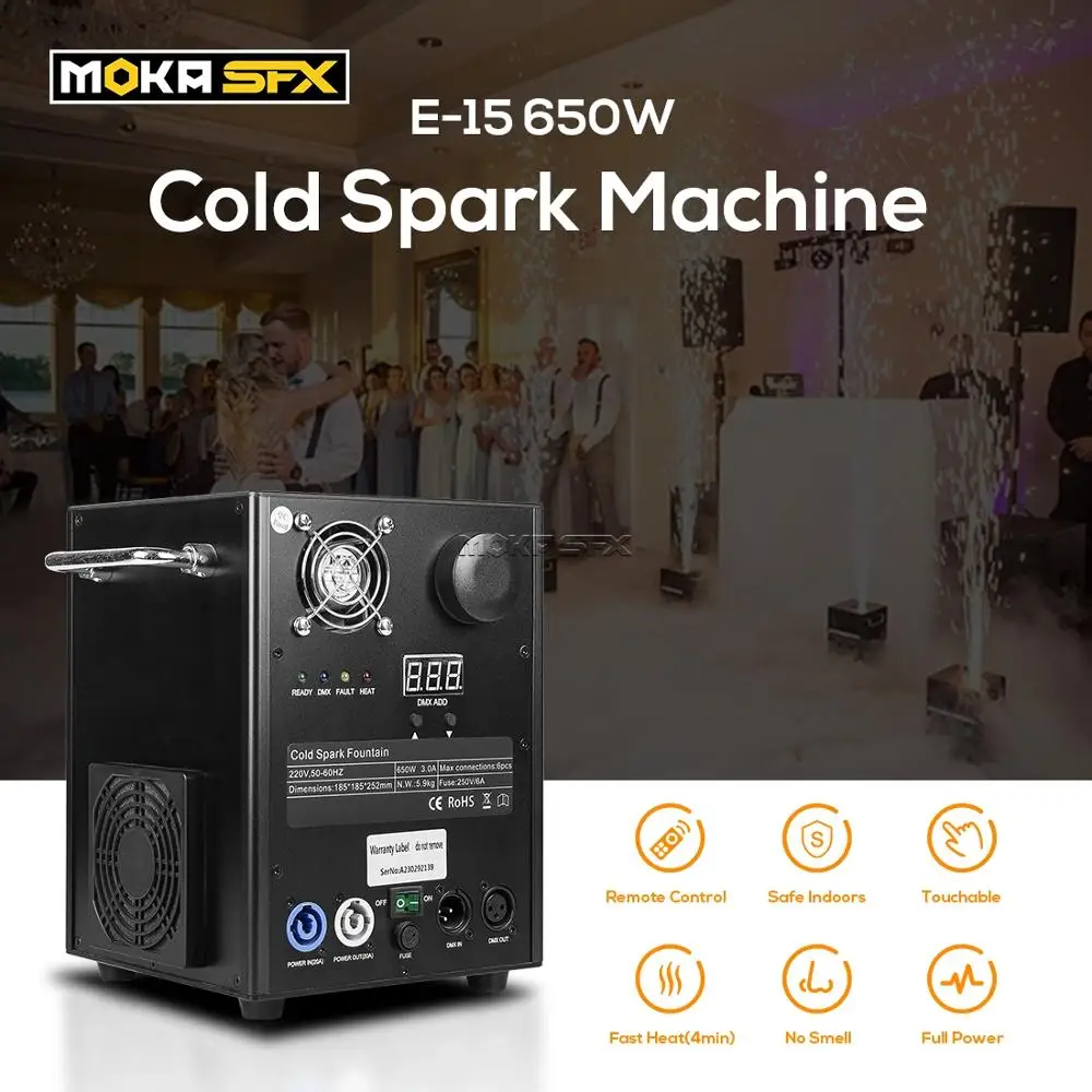 650 Вт холодная искра машина DMX 512 пульт дистанционного управления Искра фейерверк