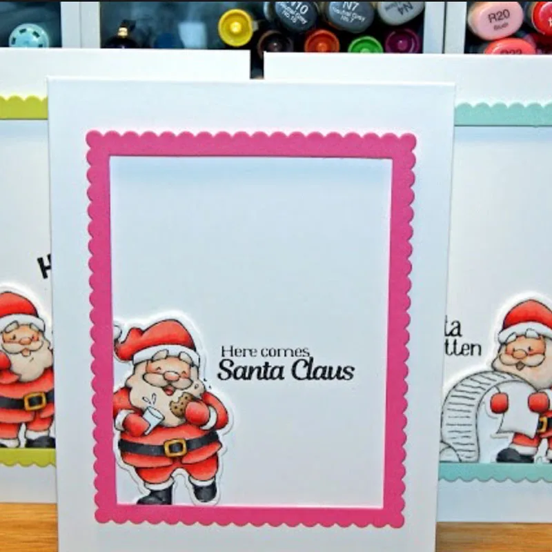 Дед Мороз прозрачные штампы и металлические для скрапбукинга изготовления карт