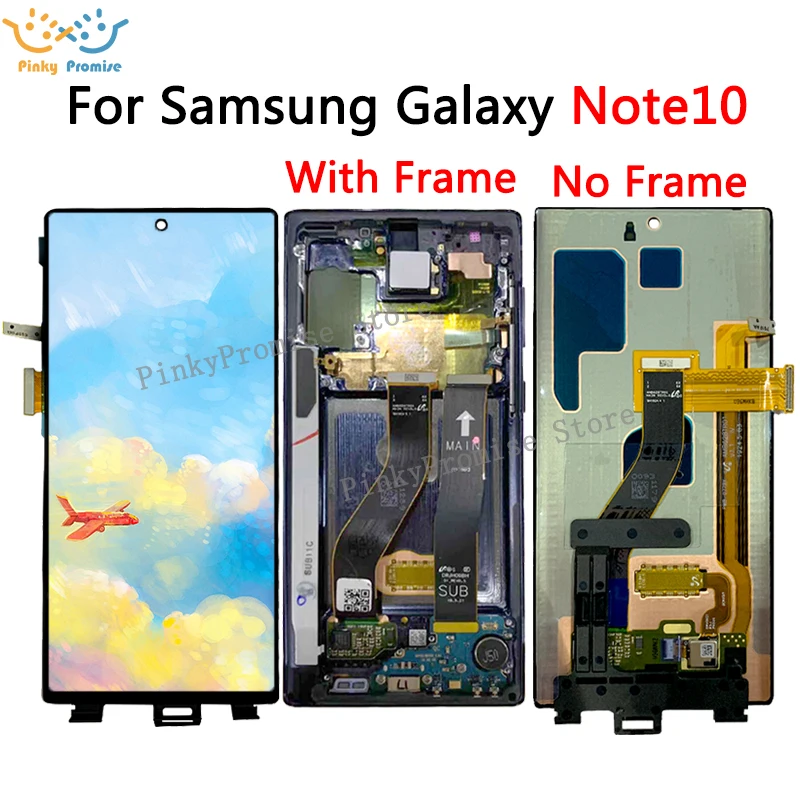 ЖК дисплей с рамкой для Samsung Galaxy Note 10 сенсорный экран дигитайзером в сборе note10 Lcd