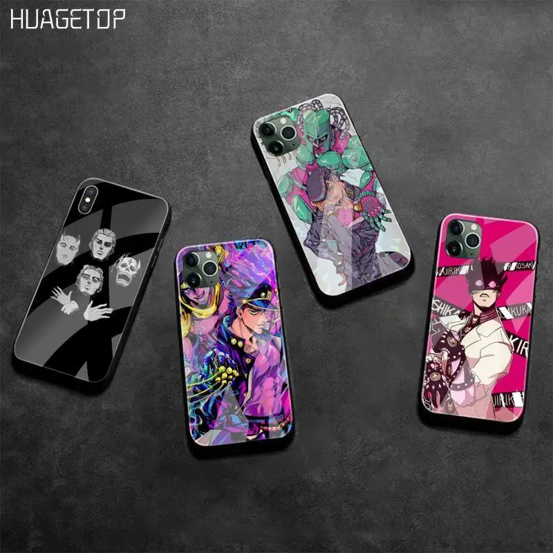 

HUAGETOP JoJo Bizarre Adventure Custom Soft Phone Case Tempered Glass For iPhone 11 Pro XR XS MAX 8 X 7 6S 6 Plus SE 2020 case