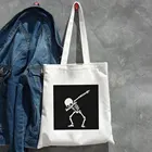 2021 модная женская Холщовая Сумка для покупок в стиле хип-хоп с принтом черепа, повседневная женская сумка большой емкости, наплечная сумка в стиле Харадзюку, панк