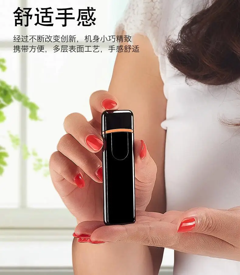 New thin usb charging lighter touch screen electronic cigarette lighters small rechargeable electric windproof men gift | Дом и сад