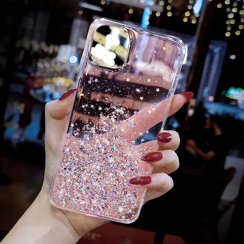 Роскошный блестящий силиконовый мягкий чехол для iPhone 12 Mini 11 Pro Xs Max X Xr 7 8 6s 6 Plus Se 2020