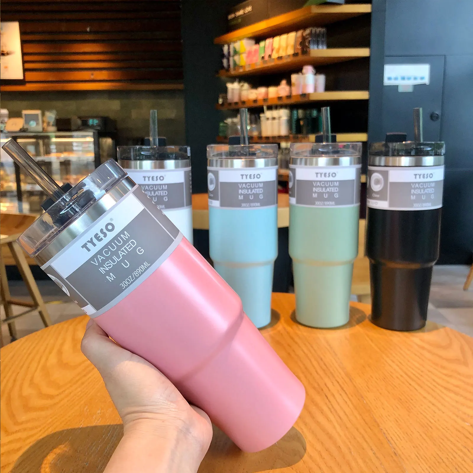 

Travel Water Bottle Coffee Mugs Vacuum Flask Cup Thermal Mug Stainless Steel Hot Thermos Cups With Lid Straw Garrafa Termica
