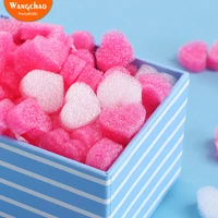50pcsbag gift box fluffy slime filler sludge clay pink heart love beads foam strip slime diy wedding favors flower box filler