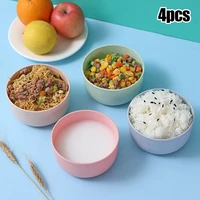 4pcs wheat straw bowls unbreakable cereal bowl pasta salad eco friendly anti scalding household noodle soup rice childrens bowl