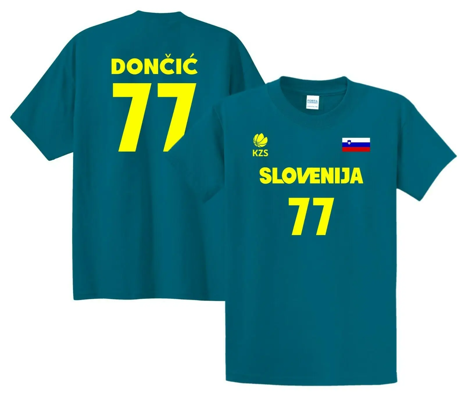 Luka Doncic Dallas T-Shirt Slovenia Euro Basket Dragic Double Side Custom Aldult Teen Unisex Digital Printing Tee Shirt Cotton | Мужская