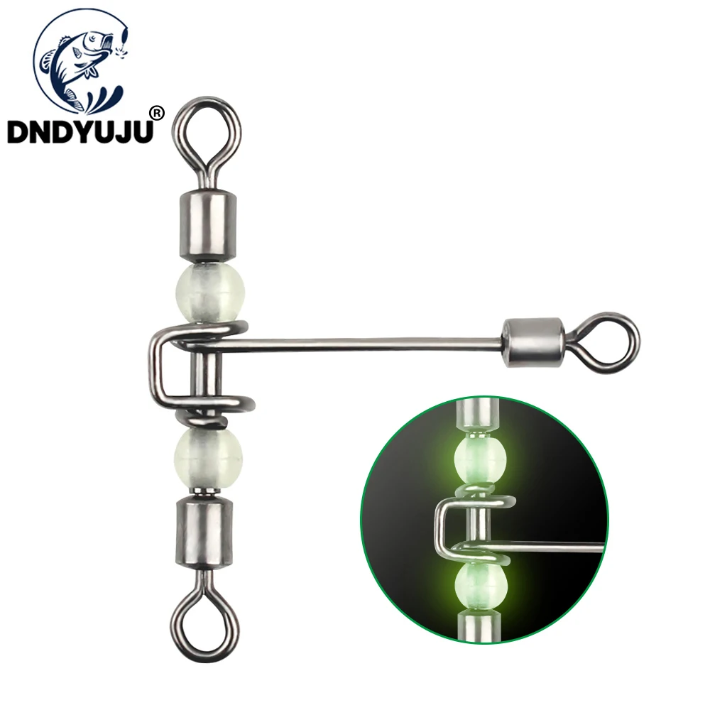 

DNDYUJU 20pcs Fishing Snap Swivel 3 Way Barrel Swivel Ring Fishhook Lure Line Connector With Beads Fishing Accessories