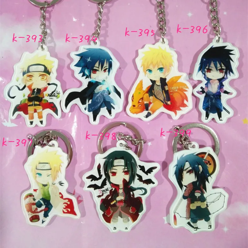 Японские Аниме акриловые брелки Uchiha Sasuke Подвески Косплей Набор аксессуаров