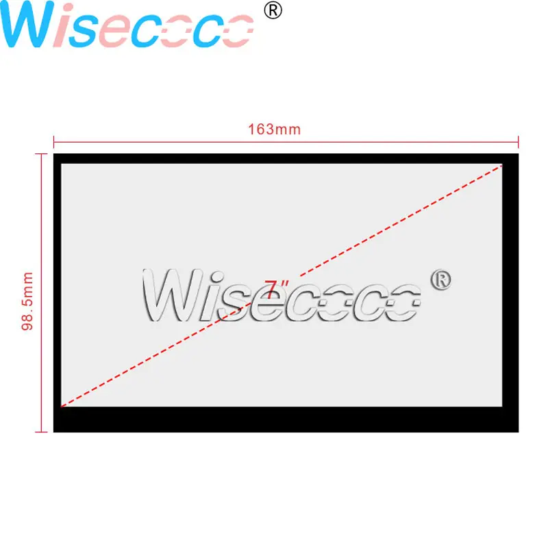 

Wisecoco 7" inch 6lines 6 pin Capacitive touch screen panel GT911 163*98.5mm 164mm*99mm Sensor for GPS CAR