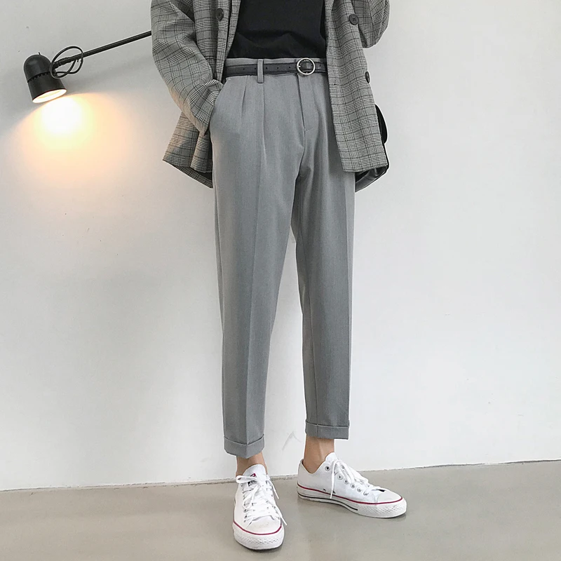 Мужские брюки Новинка лета 2021 однотонные повседневные Молодежные штаны для