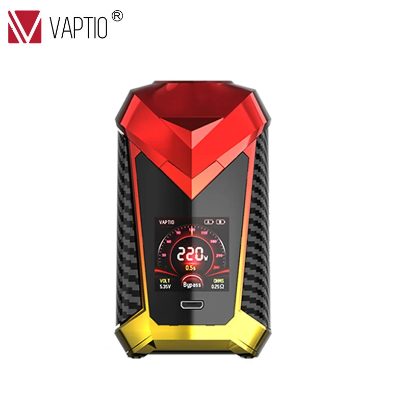В наличии Vaptio супер Кейп 220 Вт вейп мод электронная сигарета 1 3 дюймов HD цветной TFT