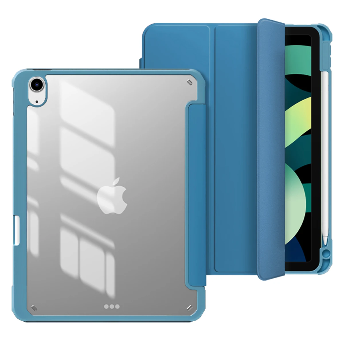 

Чехол ZOYU для iPad Air 4 10,9 дюйма, прозрачная задняя крышка со встроенным держателем для карандашей, чехол для iPad Air 4-го поколения