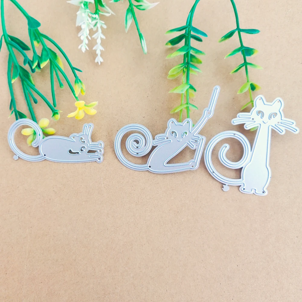 Кошечка из трех симпатичных кошек декоративная металлическая пресс форма нож