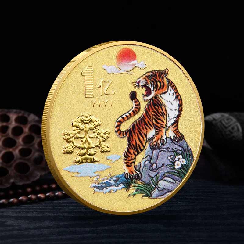 

Zodiac Tiger Symbol Colorful Collectible Coins For Luck Gold Coin New Year Gift For Home Decor Year Tiger 2022 Souvenirs