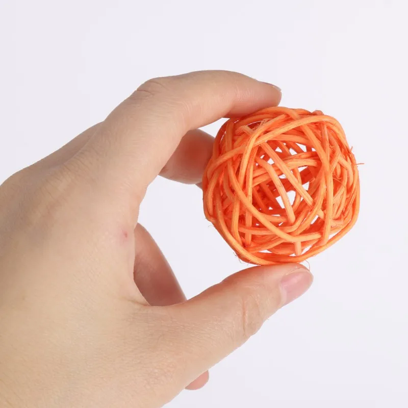 5 комплектов плетеная трость из ротанга Красочные Кошки Колокольчик для котенка