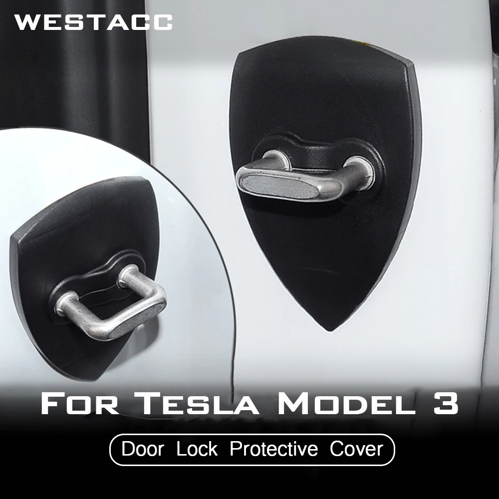 

4 шт., защитные наклейки на дверной замок Tesla Model 3 2016 - 2021