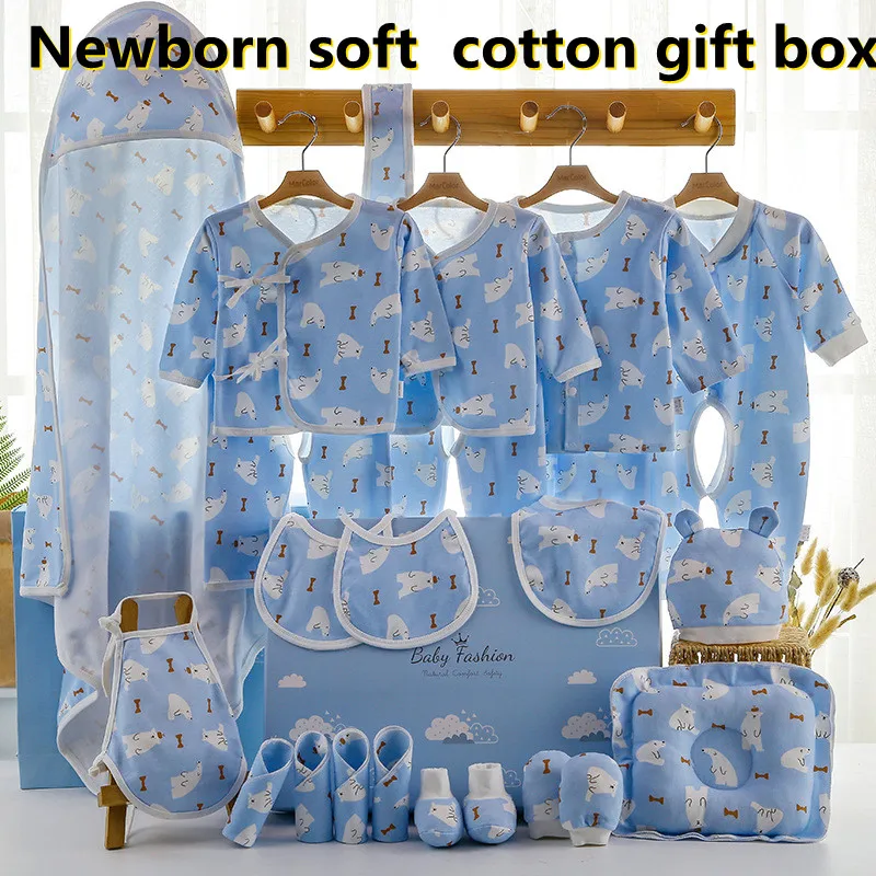 

Full Moon Pure Cotton Clothing SBaby Four Seasons Set Cute Cartoon Full Body Printing Newborn Gift upplies Without Box XB109