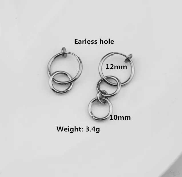 1 pair of ear clips Горячая Распродажа, серьги из нержавеющей стали, мужские аксессуары, модные кольца Wild Star, мужские ассиметричные серьги с крестом на подтяжках - Окраска металла: 1 pair of ear clips