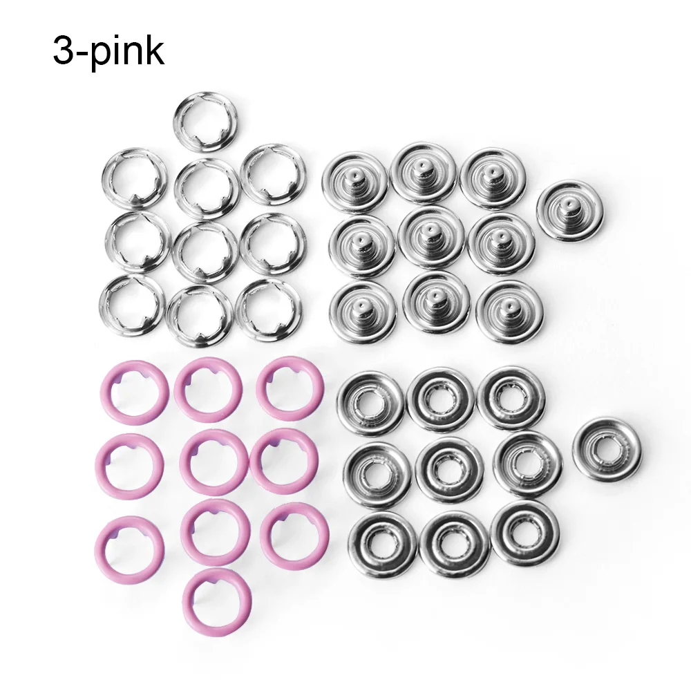 Pink 40 шт. Diy скрапбукинг Швейные аксессуары металлические пятиконечные застежки-пряжки кнопки оснастки куклы Одежда Пальто аксессуары - Цвет: Pink