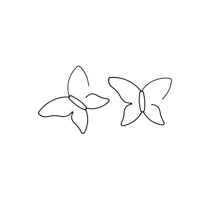 Модные ретро большие серьги-гвоздики с бабочками женские ювелирные изделия