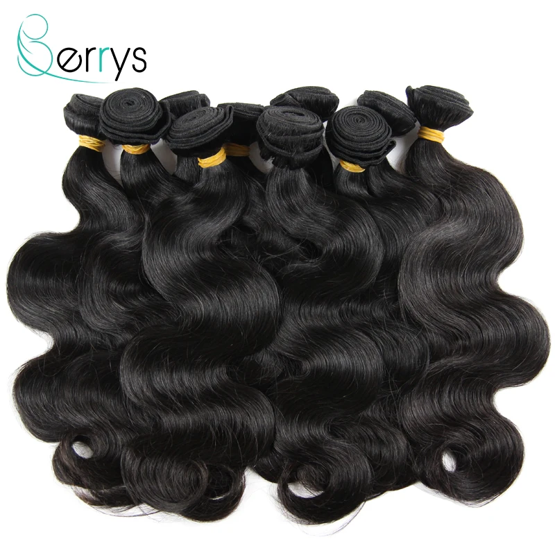 Berryshair 10A бразильские человеческие волосы пучки объемная волна 10 шт./лот