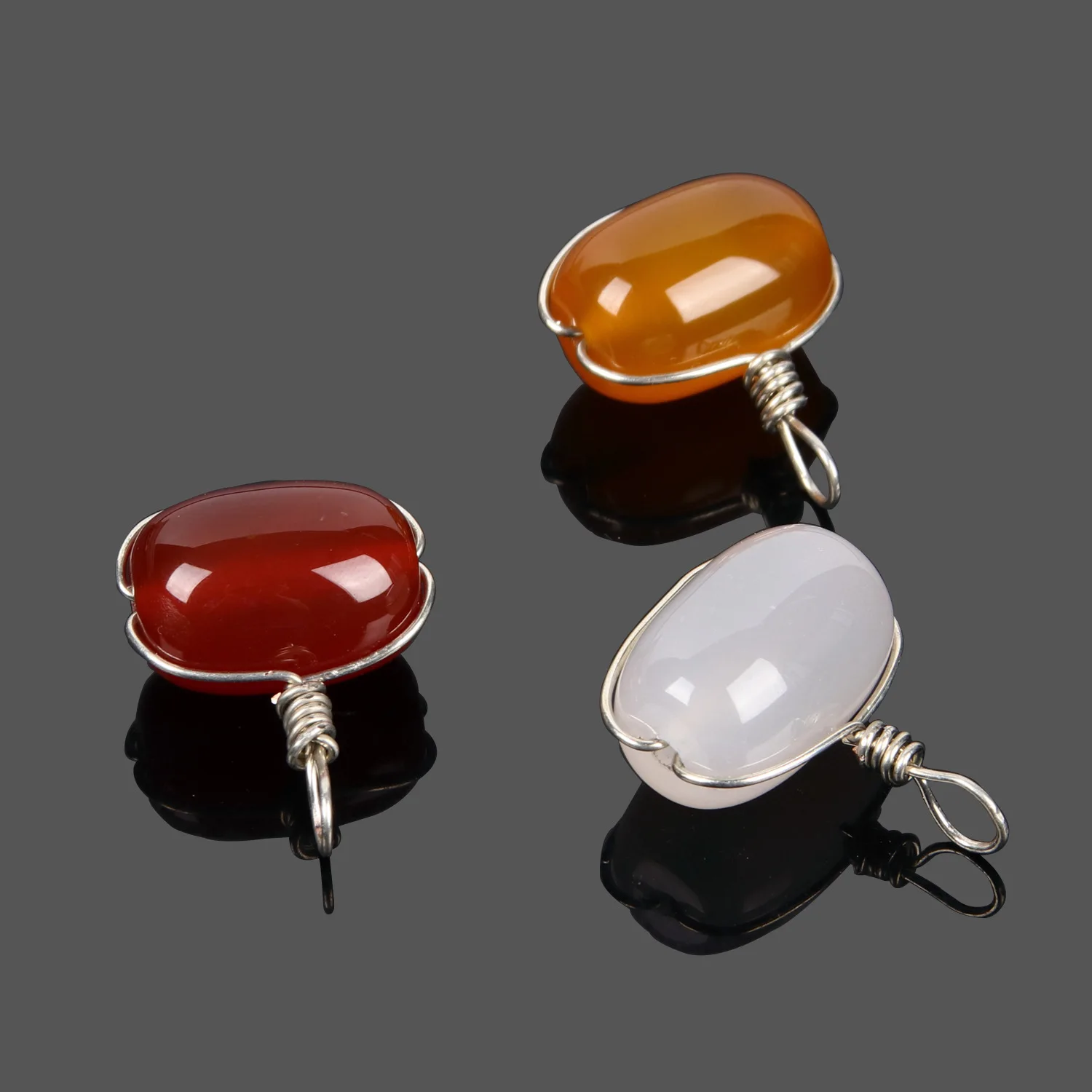Natural Stone Yellow White Agate Carnelian Barrel shape Beads Wire Reiki Pendant Handmade for Necklace Men Women Jewelry | Украшения и