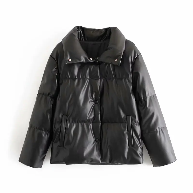 KEYANKETIAN Za women's jacket winter warmth imitation leather parka coat jacket women's PU jacket women's jacket clothing