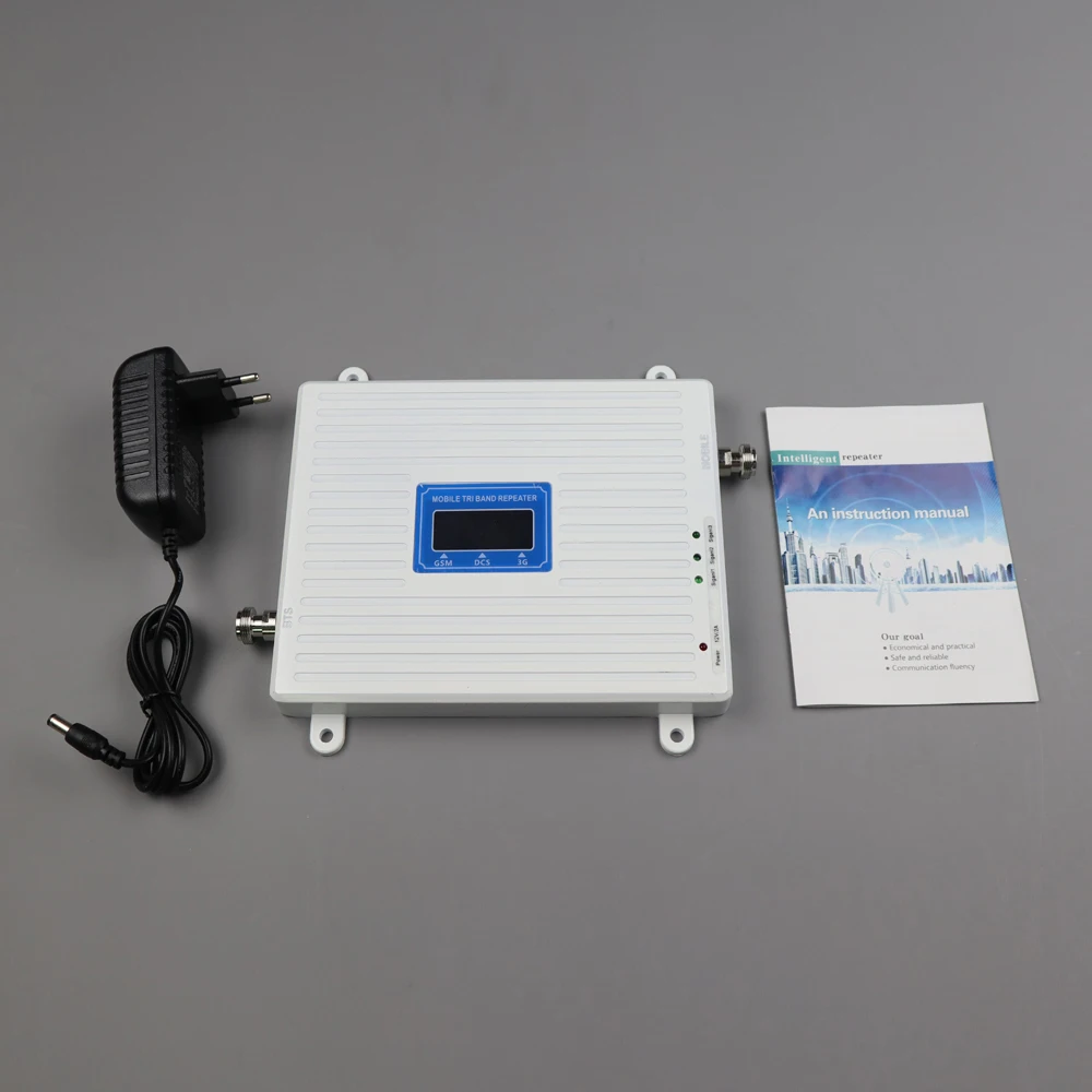 

ZQTMAX 2g 3g 4g Signal Booster GSM WCDMA DCS 900 1800 2100 Tri Band Mobile Phone Amplifier UMTS LTE Cellular Repeater + antenna