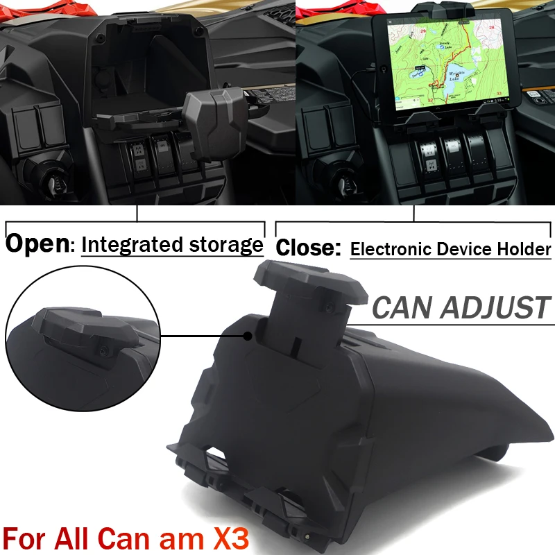 

For Can Am Maverick X3 2017 2018 Electronic Device Holder Storage Fit Black CAN-AM X3 All Models