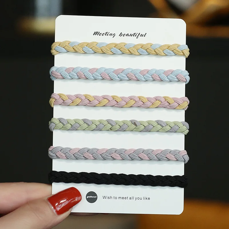 

Headrope Hand-woven Knotted Twist Rope High Elastic Coarse Leather Simple Hair Ring Trinkets Hair Accessories for Women Jewelry