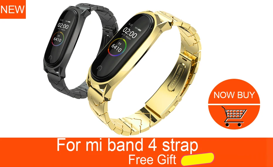 Металлический ремешок mi jobs для Xiaomi mi Band 4 Безвинтовой браслет из нержавеющей стали Сменные аксессуары для mi Band 4