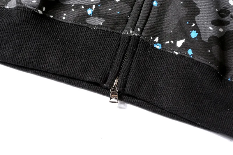 

Bape Sweatshirts Fall Winter Starry Sky Luminous Double Hood Fleece Streetwear Coat Lounge Wear Hoodies Men