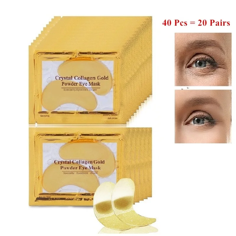 

40pcs Beauty Gold Crystal Collagen Patches For Eye Moisture Anti-Aging Acne Eye Mask Korean Cosmetics Skin Care