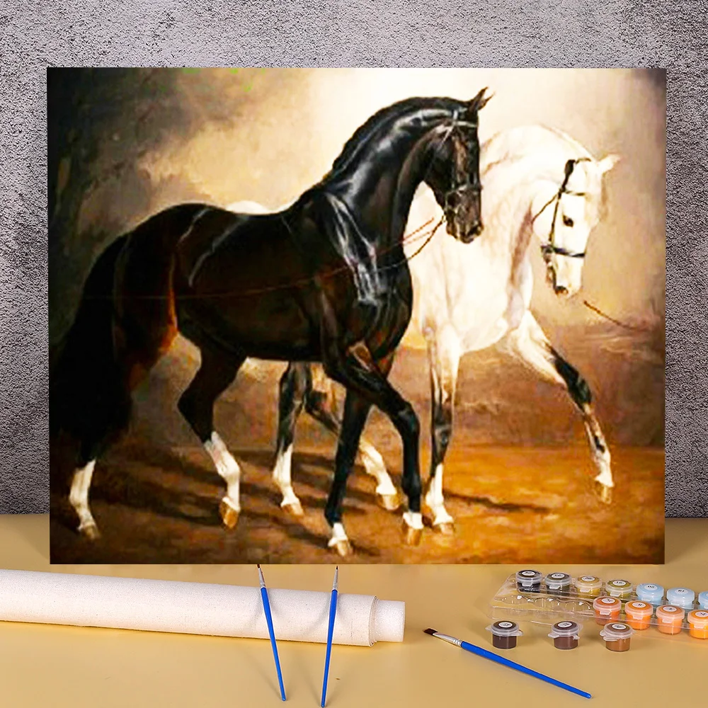 

В форме лошадок, животных, Краски полный комплект масла Краски s 40*50 картина по номерам фото украшения дома для оптовой продажи