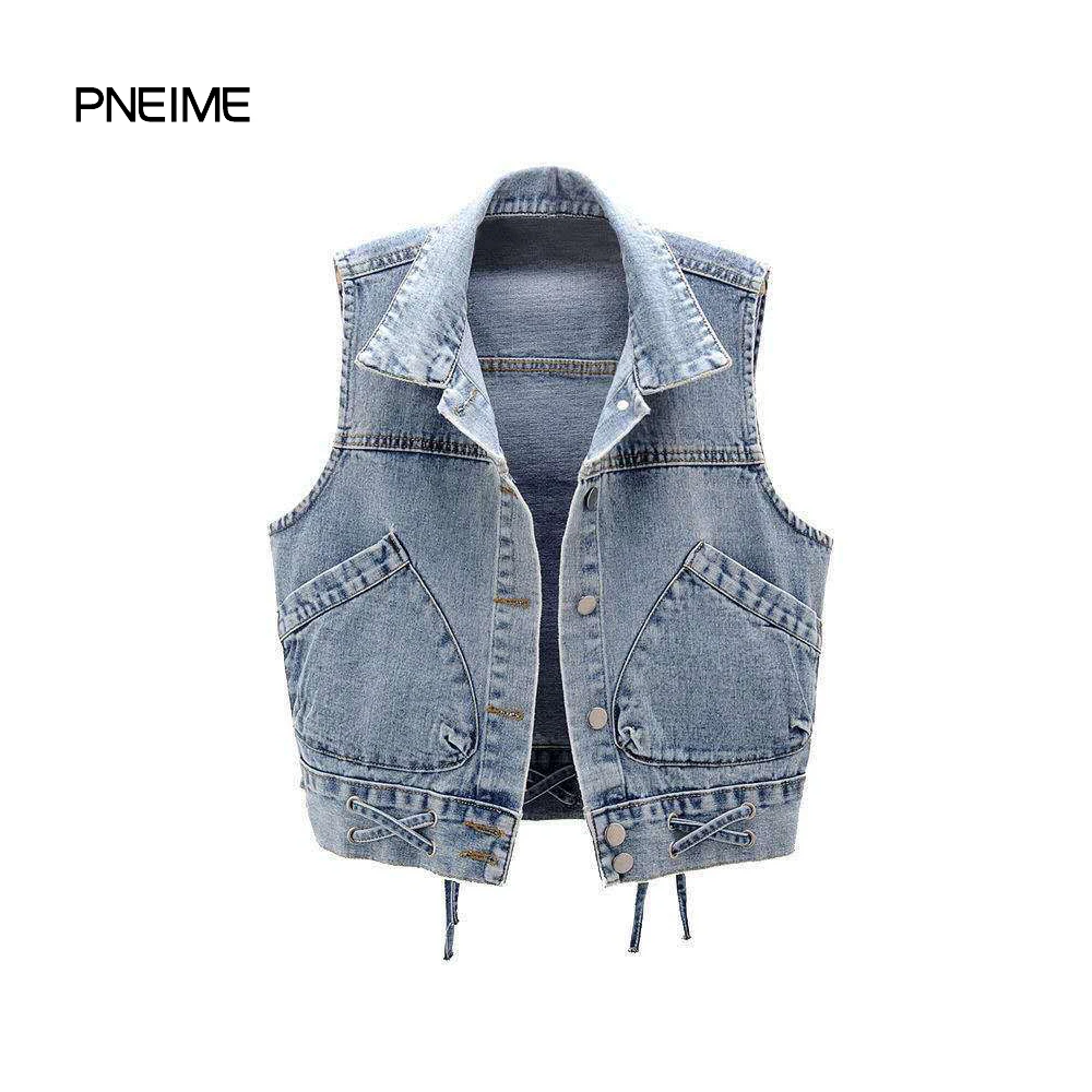 

Spring New Women'S Vest Korean Version Of The Versatile Sleeveless Jacket Woman Plus Size Denim Tank Slim Waistcoat Top