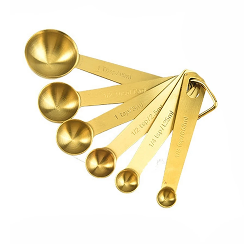 

Measuring Spoon Useful Stainless Steel Measuring Cup Cozinha Coffee Measuring Spoons Tea Gold