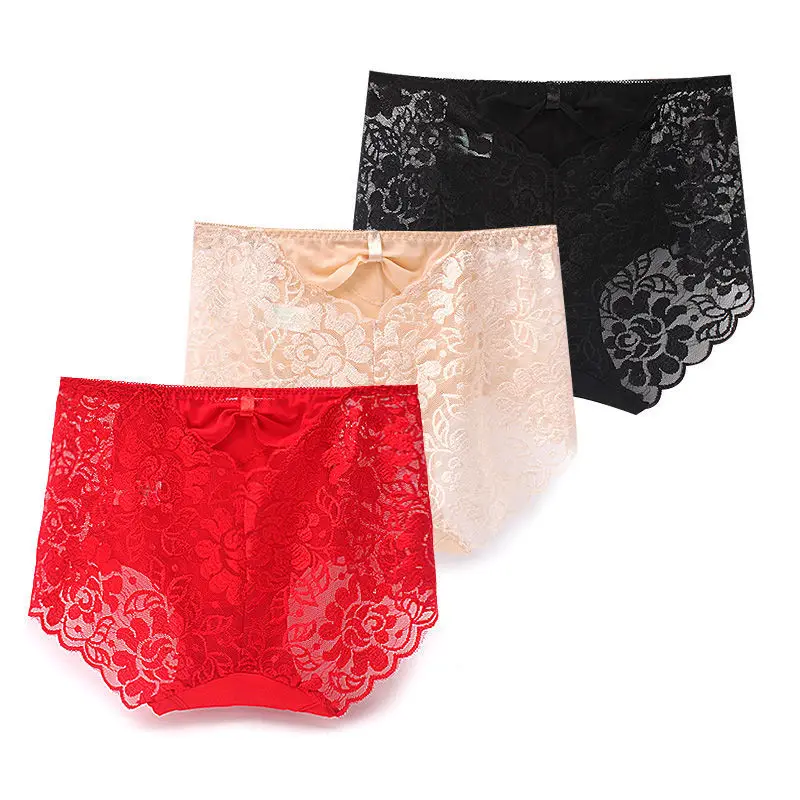 

Bragas caladas de encaje con flores para mujer bragas transpirables para la salud ropa interior para dormir