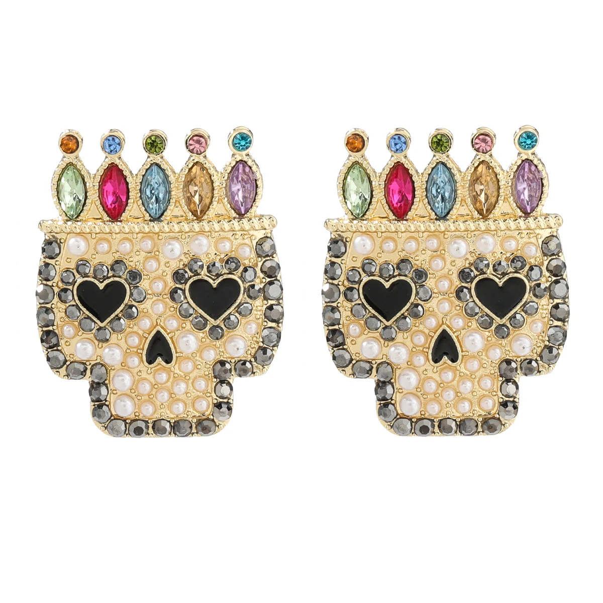 

2021 Best Women's Halloween Skull Stud Earrings Party Dinner Statement Fashion Earrings Accessories