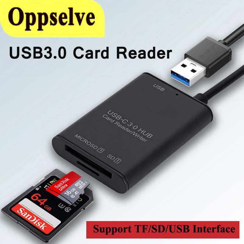 

3 in 1 Type C to USB SD/Micro SD Memory Card Reader Adapter USB C Dock For MacBook Pro Air Samsung S20 Huawei P40 TypeC USB Hub