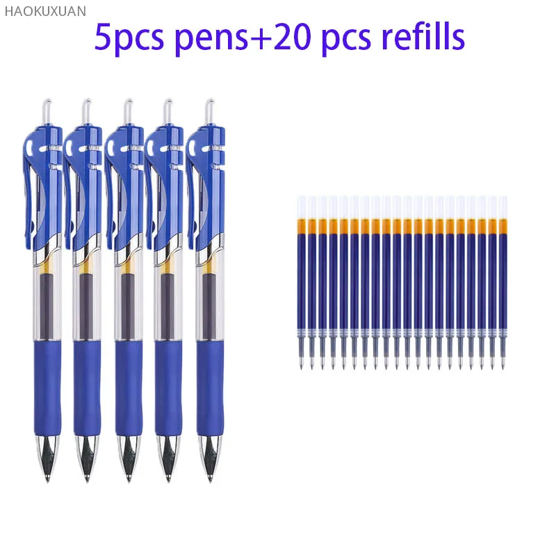 

Набор сменных гелевых ручек, 0,5 мм, черные/красные/синие, 25 шт.