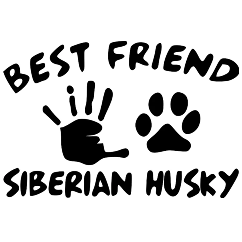 

Funny Car Sticker Best Friend Siberian Husky PVC Decal Car Bumper Window Car Sticker ZWW-2210, 20cm * 12cm
