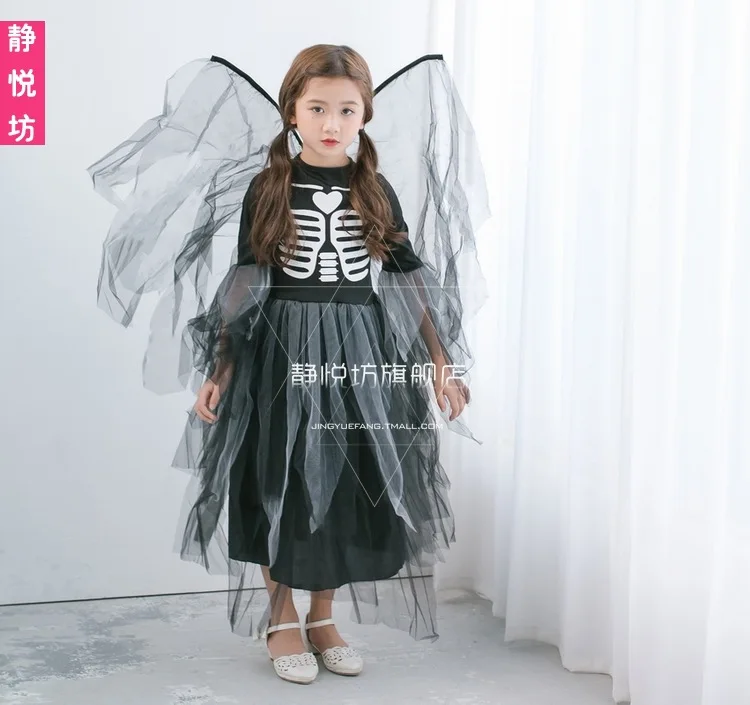 Костюмы на Хэллоуин для детей платья принцессы костюм девочек со скелетом