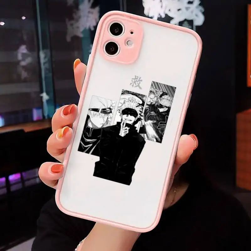 

Jujutsu Kaisen Satoru Gojo anime Phone Case Matte For iPhone 12 Mini 11 Pro XR XS Max 7 8 Plus X Hard PC Back Cover