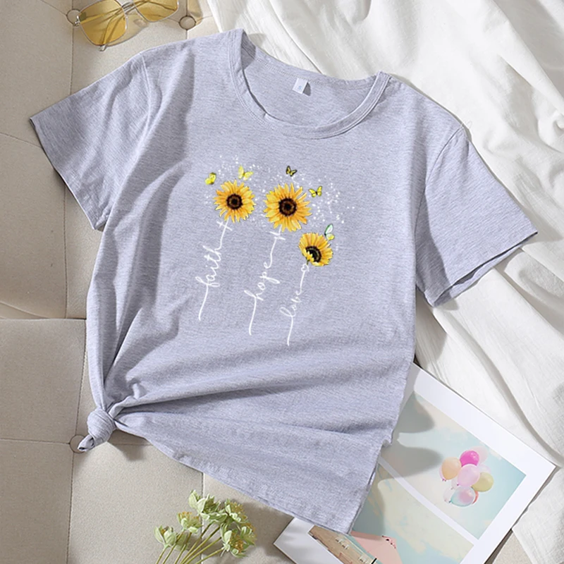

New Arrival Faith Hope Love Heartbeat T-shirt Funny Christian Graphic Tee Top Women Religious Jesus Tshirt Dropshipping