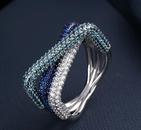 wholesale luxury new crystal rectangle finger ring fine jewelry beauty fashion accessories exquisite rings lady lovers women